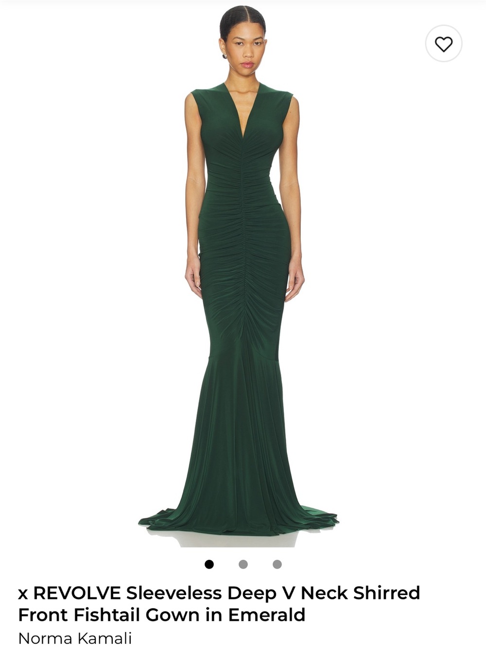 Norma Kamali Emerald Sleeveless Fishtail Gown